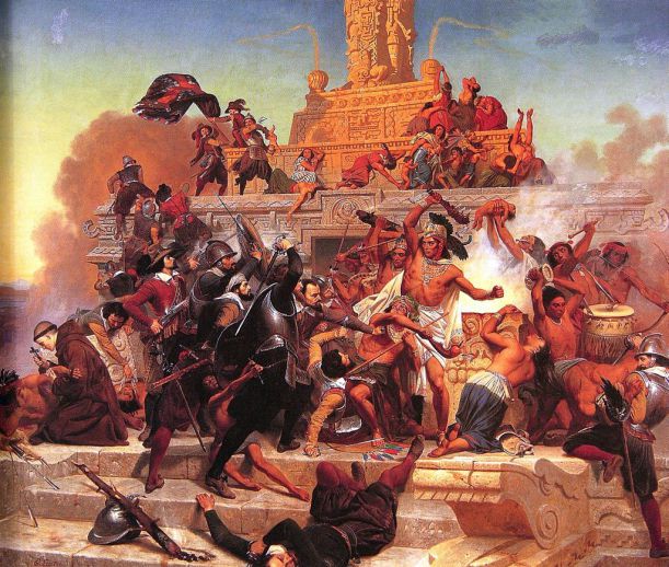 Storming_of_the_Teocalli_by_Cortez_and_His_Troops EMANUEL LEUTZE