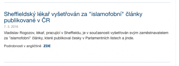 Otisk obrazovky Britských listů