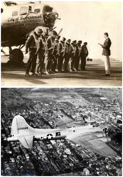 Jedny z mála dochovaných snímků originálního 5000. stroje B-17 překřtěného na City of Savanna