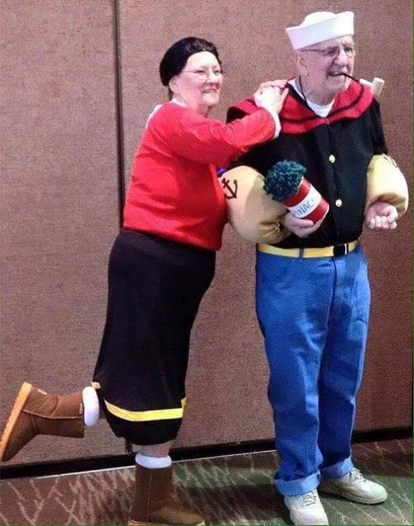 Pepek námořník a jeho přítelkyně Olive Oyl.