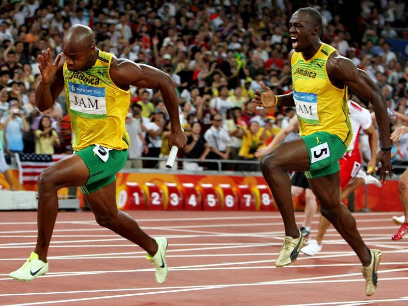 Asafa Powell a Usain Bolt