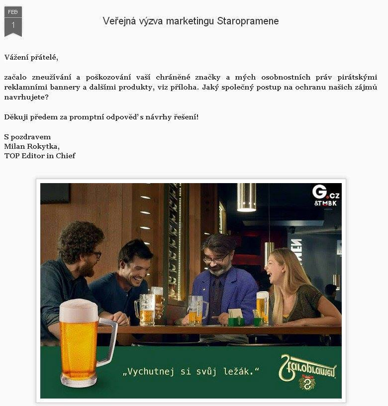 Veřejná výzva marketingu Staropramenu