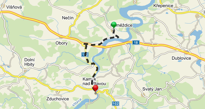 Vzdálenost: 9,5 km