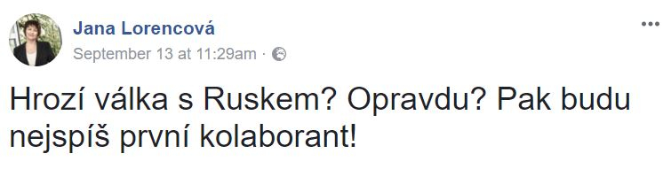 Status, kterým Jana Lorencová rozpoutala vášnivou debatu veřejnosti i vlastních kolegů.