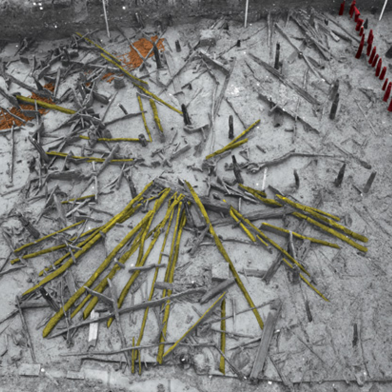 Archeologové si nejdřív mysleli, že našli konstrukci, která se klenula přes někdejší řeku zvanou Nene...