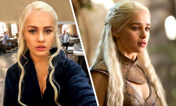 11. Emilia Clarke a dvojnice Rosie Mac z populárního seriálu Game of Thrones