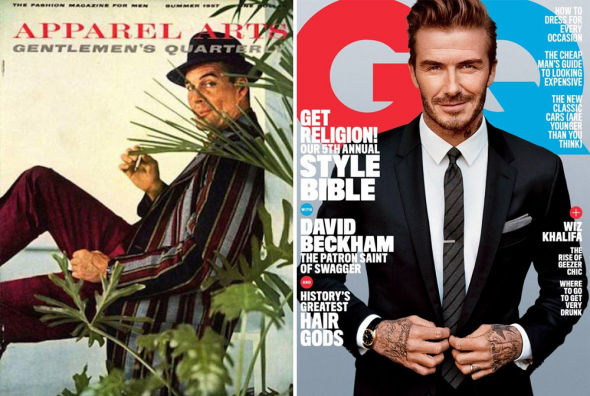 GQ (Gentlemen’s Quarterly), 1957 (Apparel Arts Gentlemen’s Quarterly) vs. 2016