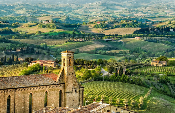 6. San Gimignano, Itálie, index 85,547 ze 100